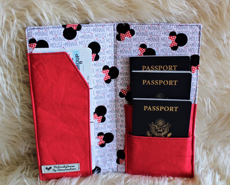 Disney Travel Wallet. Minnie Travel Wallet. Passport Holder. Etsy