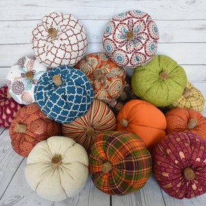 Fall Fabric Pumpkin - Large Size,  Fall Decor, Pumpkin Decor, Fabric Pumpkins, READY TO SHIP