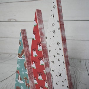 Set/3 Wood Christmas Tree - Vintage Christmas Style - Holiday Decor - Tiered Tray - Christmas Decor - Wood Christmas Tree - READY TO SHIP