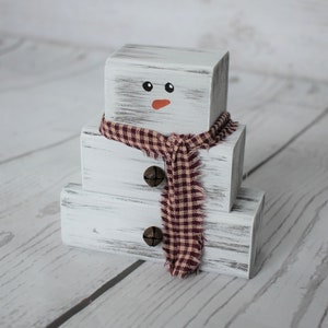 Wood Stack Snowman - Tiered Tray, Holiday Decor - Home Decor - Christmas Decor - Wood Snowman Decor - READY TO SHIP
