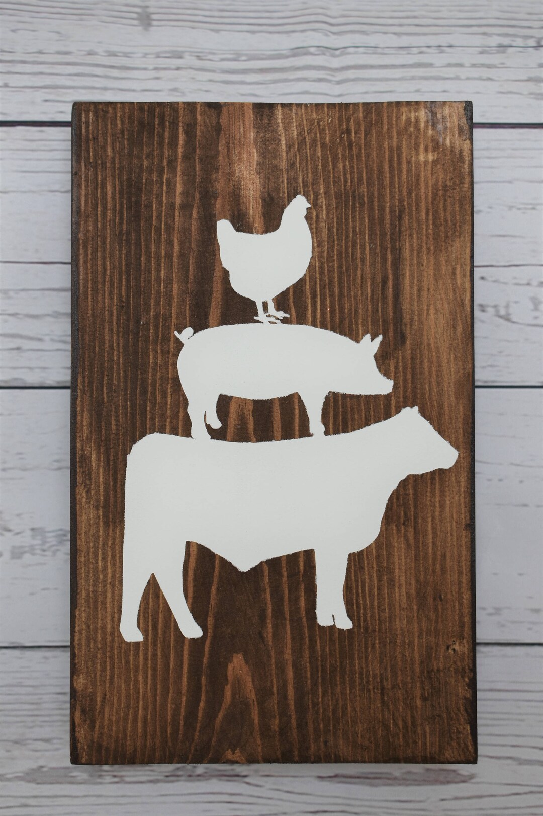 Rustic Animal Sign Wood Sign, Home Decor Wood Sign, Farmhouse Wood Sign, Farm Animal Wood ...