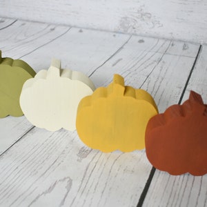 Set/4 Fall Pumpkin Shelf Sitter, Tiered Tray, Fall Pumpkin, Wood Pumpkin, Home Decor, Fall Decor, READY TO SHIP