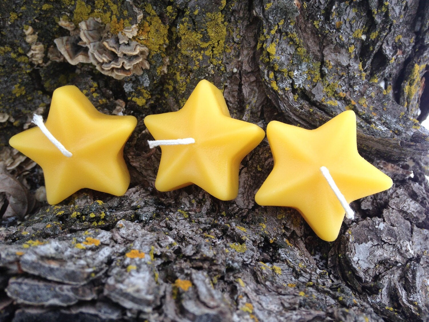 Floating Star Candles set of 3 100 pure beeswax Etsy