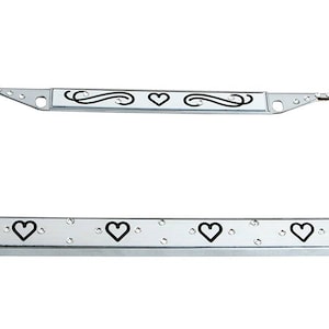 Hearts Design Engraved License Plate Frame with splash of Crystals