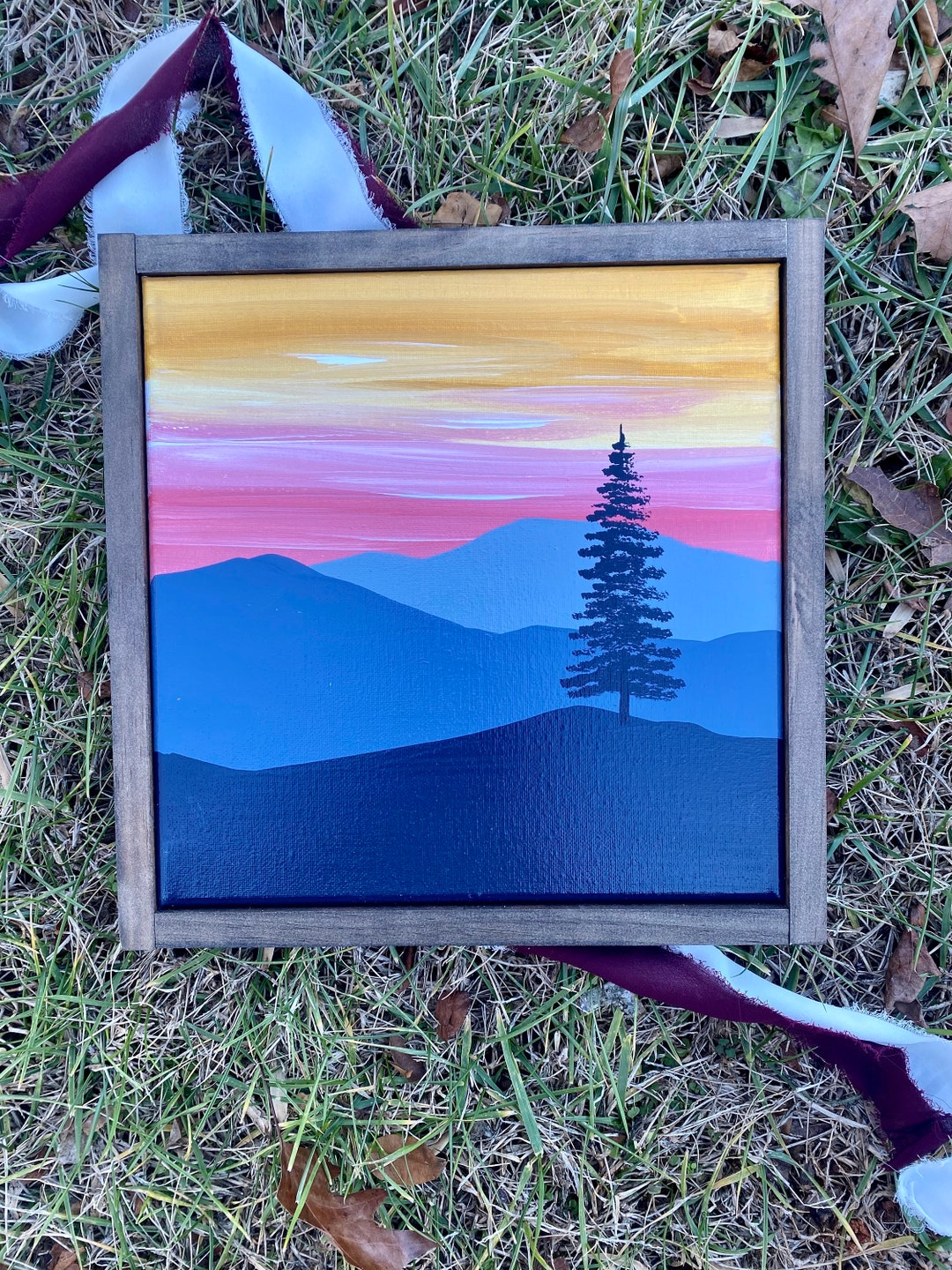 Blue Ridge Canvas Blue Ridge Mountain Pine Canvas Painting Original Art - Etsy