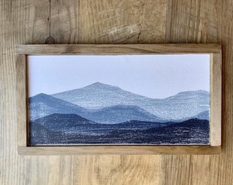 7 X 12 in | Blue Ridge Mountain | Painting | Original Art | Home Decor | wall art | living Room | blue