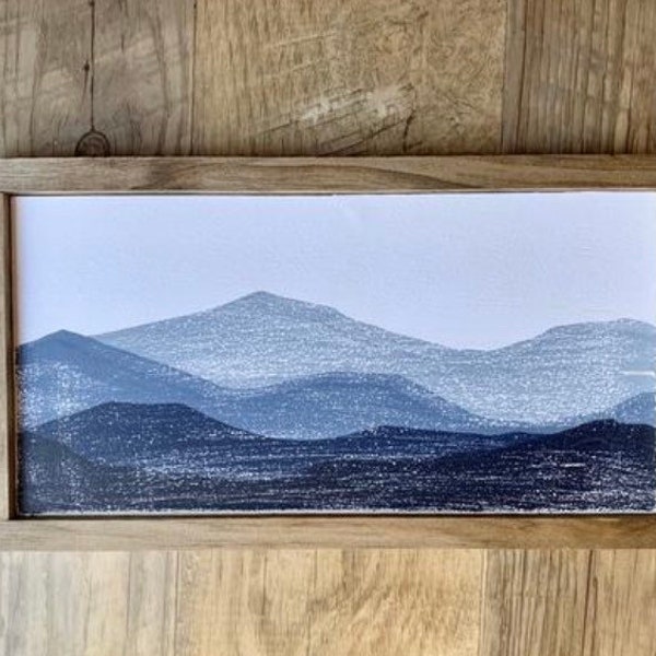 7 X 12 in | Blue Ridge Mountain | Painting | Original Art | Home Decor | wall art | living Room | blue