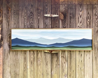 Large Blue Ridge Mountain Wall Art  |Foggy Morning living decor | office decor | home decor | painting | art | mountain home decor | wood