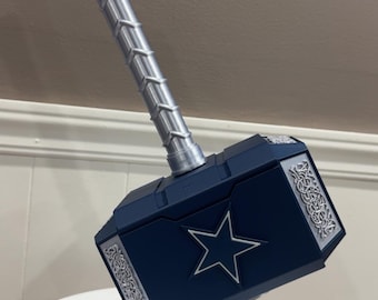 13” Cowboys Thor Hammers Mjolnir & Rock Stand Dallas Texas NFL Collectibles Memorabilia Man Cave Football gifts presents
