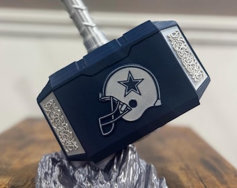 13” Cowboys Thor Hammers Mjolnir & Rock Stand Dallas Texas NFL Collectibles Memorabilia Man Cave Football gifts presents