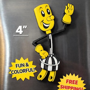 Willie Wiredhand Magnet 4” Lineman Electrician Toolbox Fridge Magnet Utility Worker Gift Bulk Orders Retro Vintage Mascot Unique nostalgic