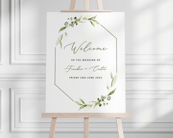 Frankie Greenery Personalised Wedding Welcome Sign