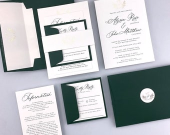 SAMPLE ONLY * Alyssa Wedding Invitation with foil print, vellum and belly band
