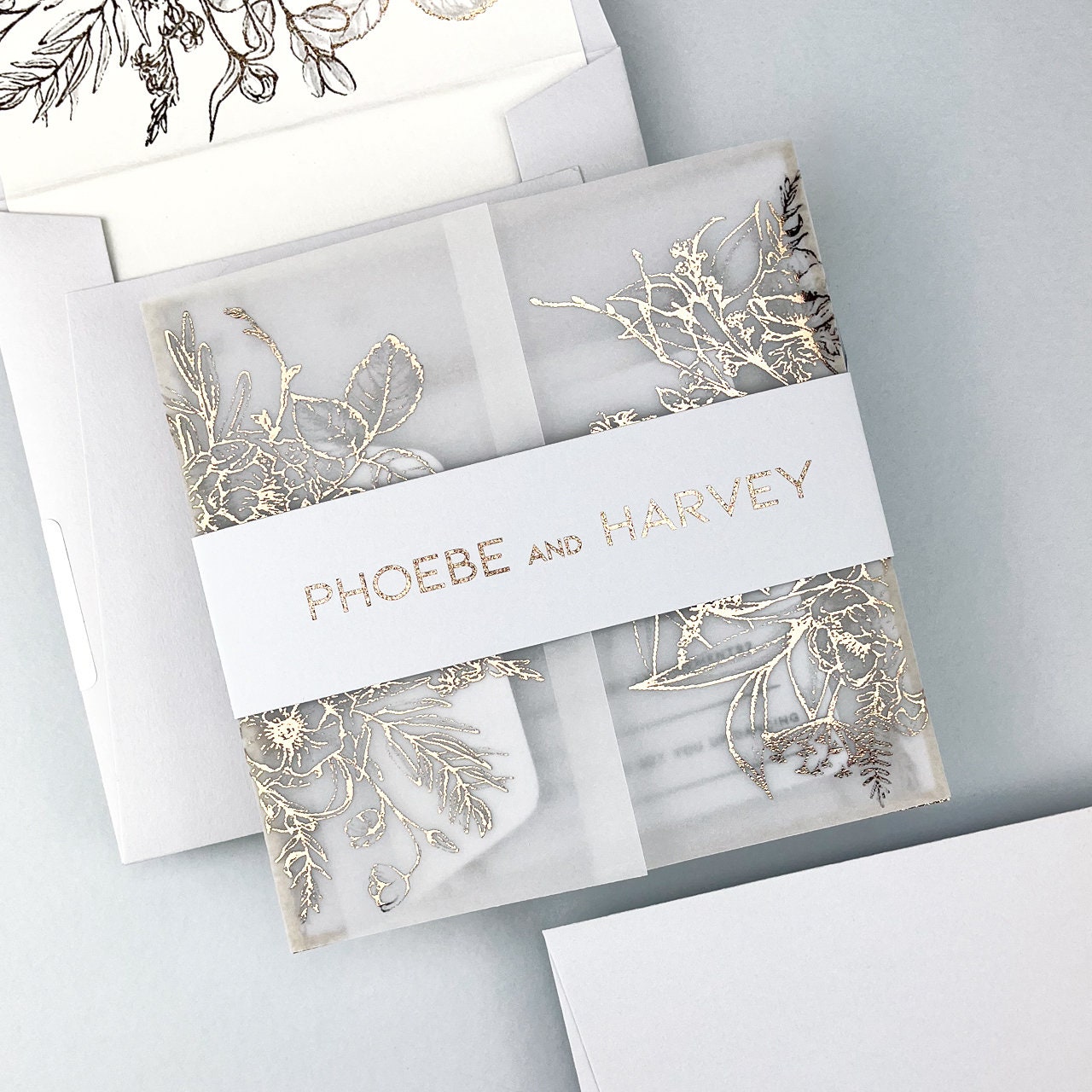 Custom Round Wedding Initial Stickers, Foiled Wedding Invitation