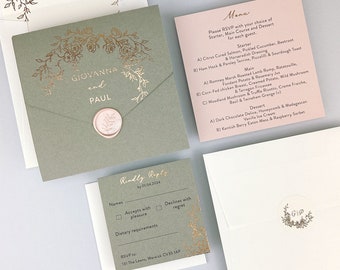 SAMPLE ONLY *Giovanna Foiled Wrap Wedding Invitation