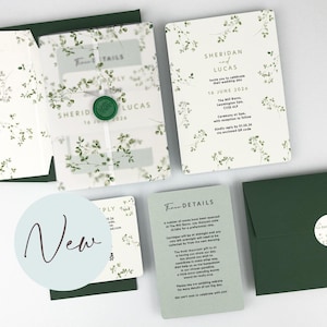 SAMPLE ONLY* Sheridan Wedding and Evening Invitation with vellum and belly band