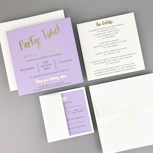 SAMPLE ONLY * Jamie Foiled Wedding Invitation with vellum and belly band