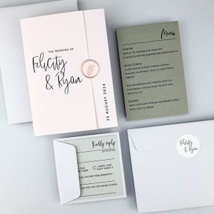 SAMPLE ONLY * Felicity Gatefold Wedding and Evening Invitation