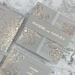 SAMPLE ONLY * Phoebe Foiled Wedding Invitation with glitter, printed vellum, belly band and wax seal 
