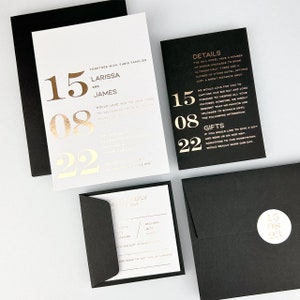 SAMPLE ONLY *Larissa Foiled Wedding Invitation with vellum and belly band