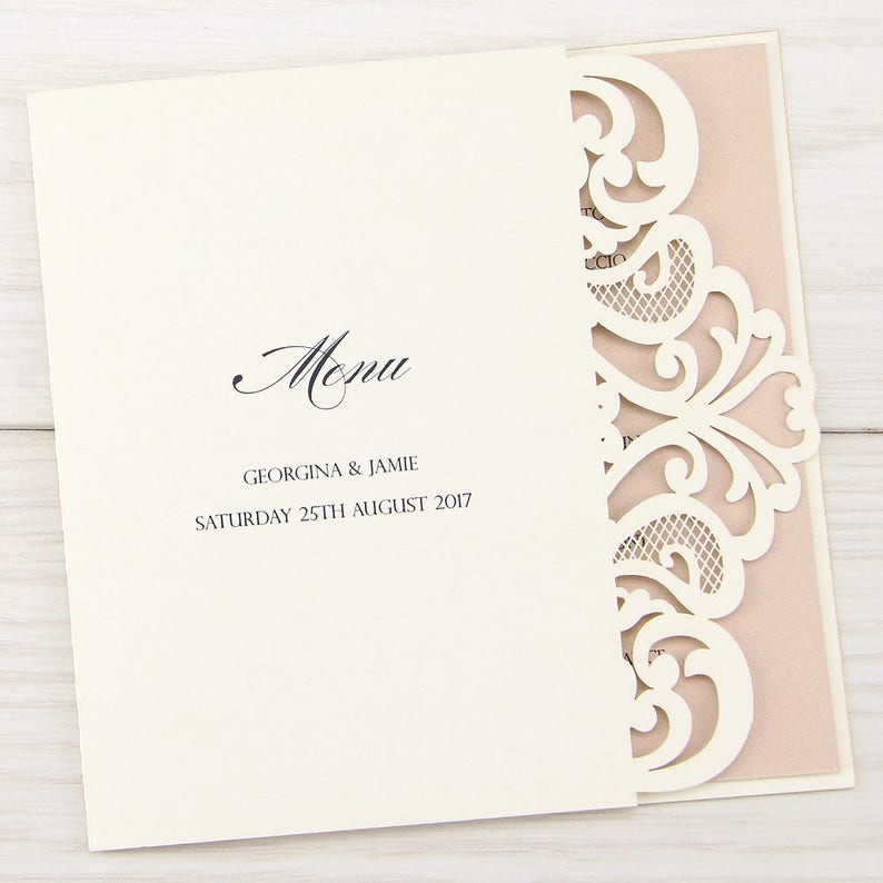 SAMPLE Josephine Laser Cut Menu. Wedding Breakfast Menu Etsy