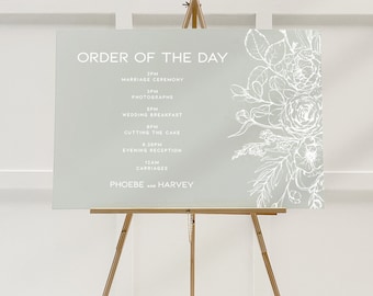 Phoebe Personalised Acrylic Order of the Day Sign