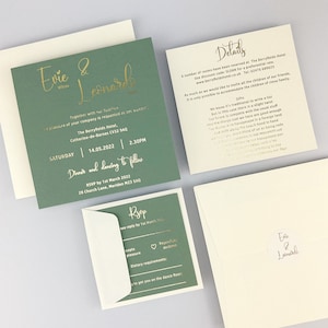 SAMPLE ONLY *Evie Foiled Wedding Invitation with vellum and belly band