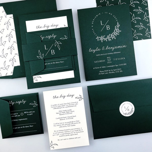 SAMPLE ONLY * Layla Wedding and Evening Invitation with vellum and belly band