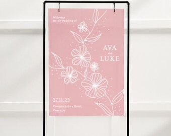 Ava Personalised Acrylic Wedding Welcome Sign