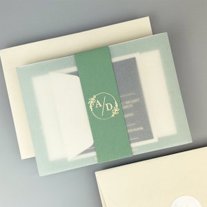 SAMPLE ONLY * Kendall Foiled Wedding Invitation with vellum and belly band