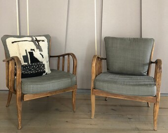 Pair of mid-century vintage armchairs 50s