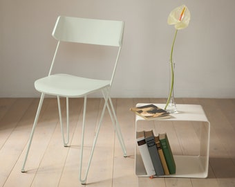Modern contemporary dining chair, living room chair, Scandinavian style, light pale green