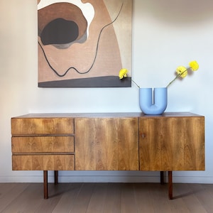 Mid-century wooden sideboard credenza 1950s
