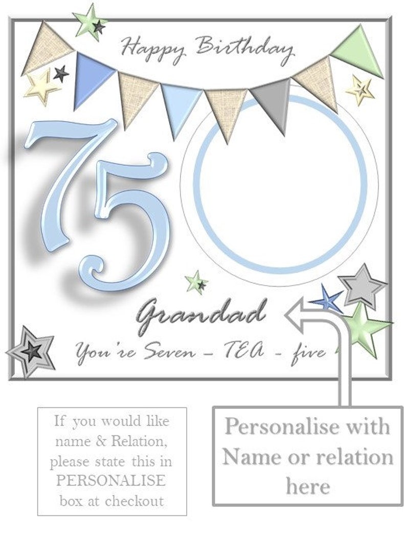 PERSONALISED 75TH BIRTHDAY CARD Dad 75th Birthday Husband | Etsy