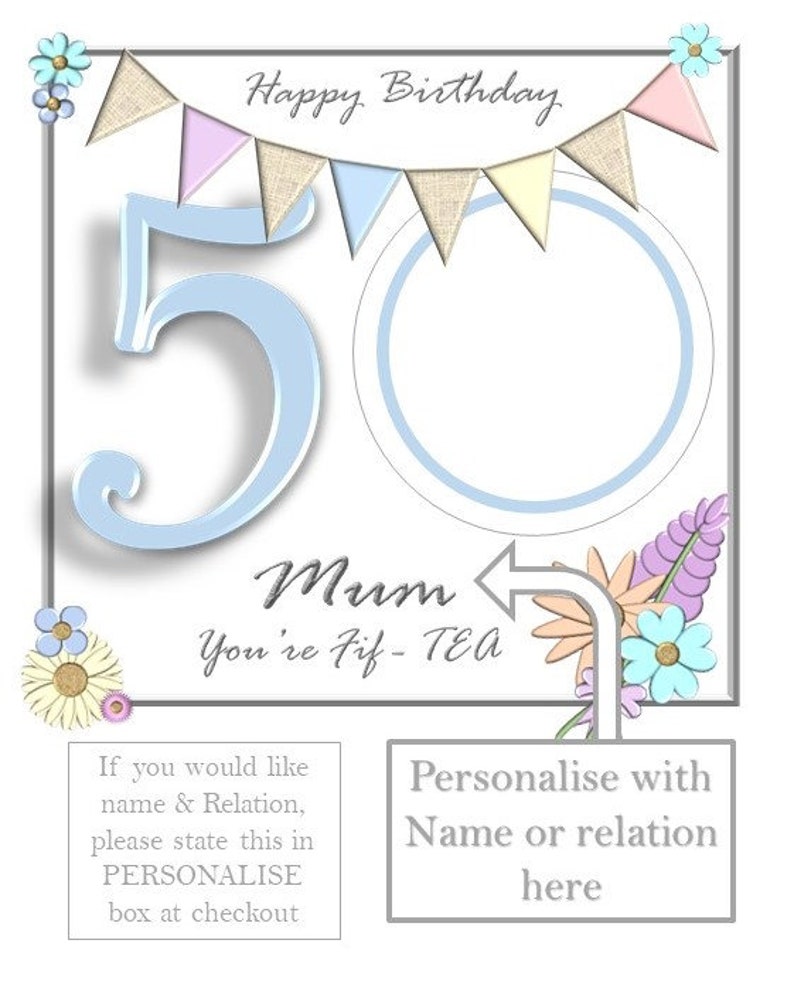 PERSONALISED 50TH BIRTHDAY CARD Daughterinlaw 50th Etsy
