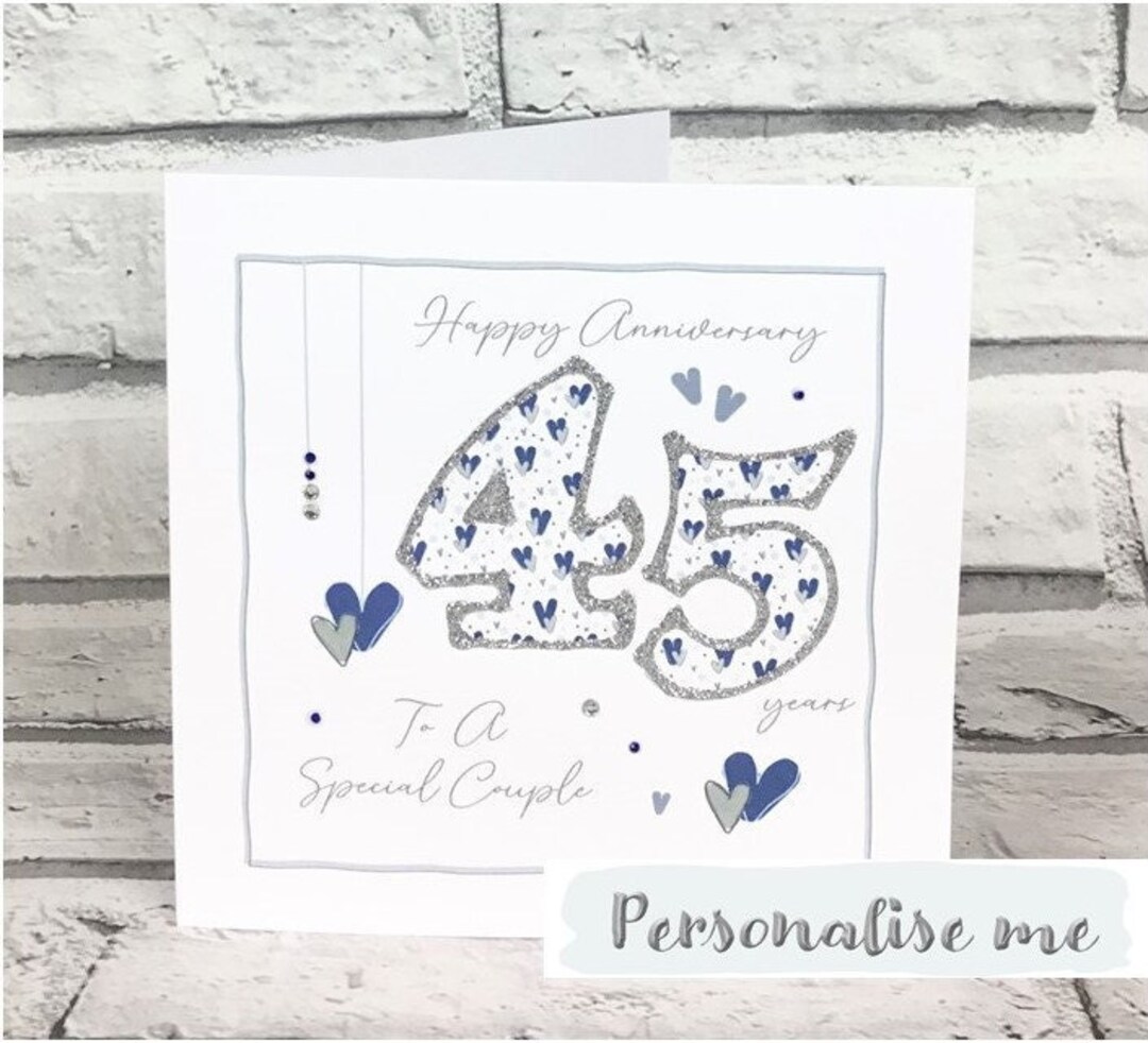 45th WEDDING ANNIVERSARY Card Sapphire Anniversary Personalised ...