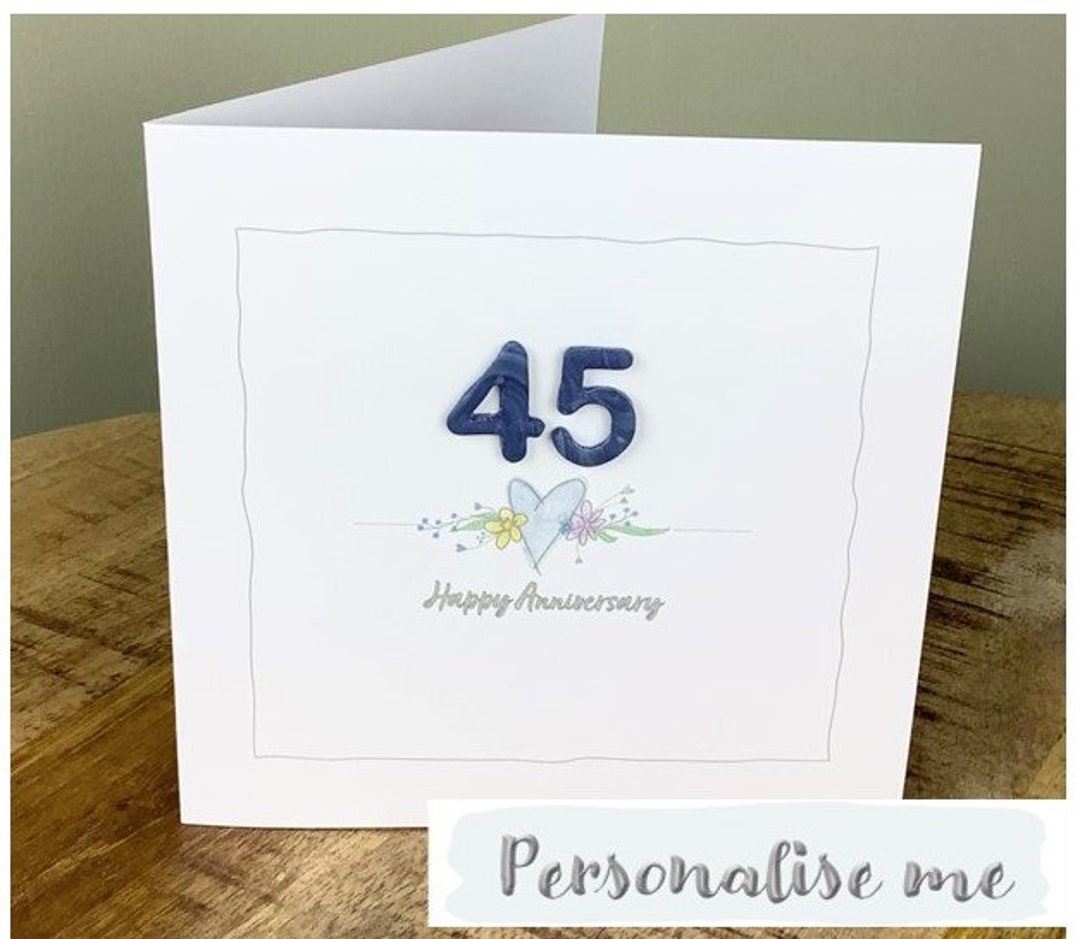 45th WEDDING ANNIVERSARY Card Sapphire Anniversary Personalised ...