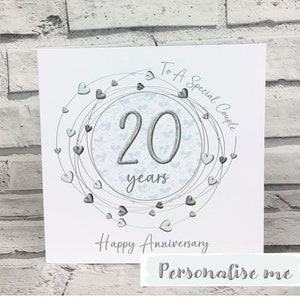 20th WEDDING ANNIVERSARY Card - China Anniversary - personalised anniversary card