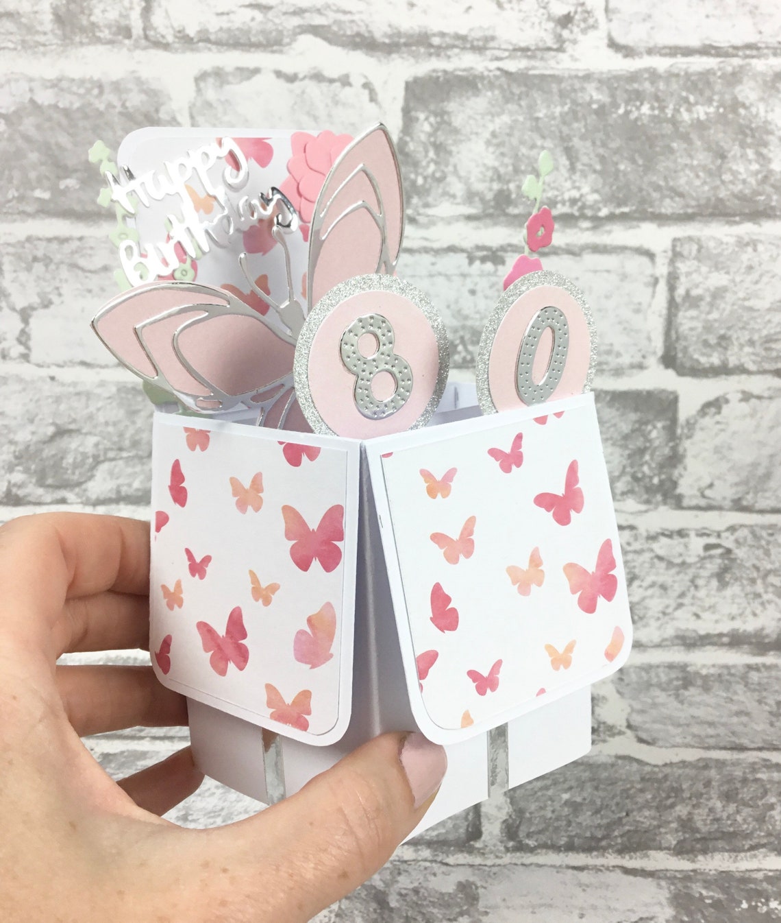 80th BIRTHDAY CARD pop up card | Etsy