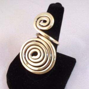 Big Brass Ring ,Spiral Ring