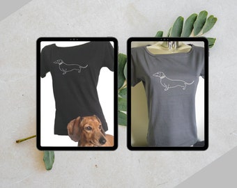 Dachshund T-Shirt – 100% Cotton Daxie Tee, Women's Fit