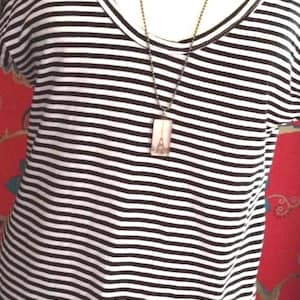 Only 4 left -  All Cotton Striped Sarah Women Long Length T-shirt - Ladies Tops T-shirt - Striped Tee - 10, 16, 18 UK