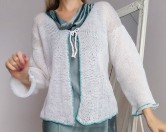 yoke loose mohair cardigan