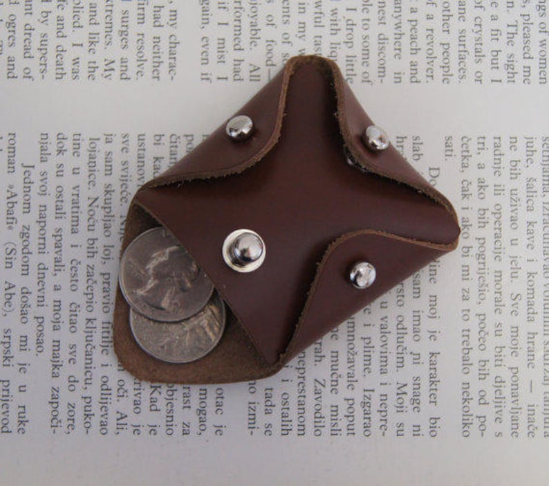 Genuine Brown Leather Coin Purse