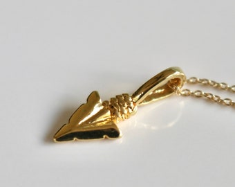 Petite Gold Filled Arrowhead Warrior Necklace