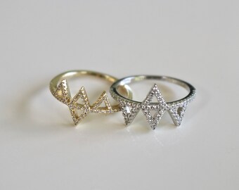 Sterling Silver & Vermeil Zircon Stacking Rings SET