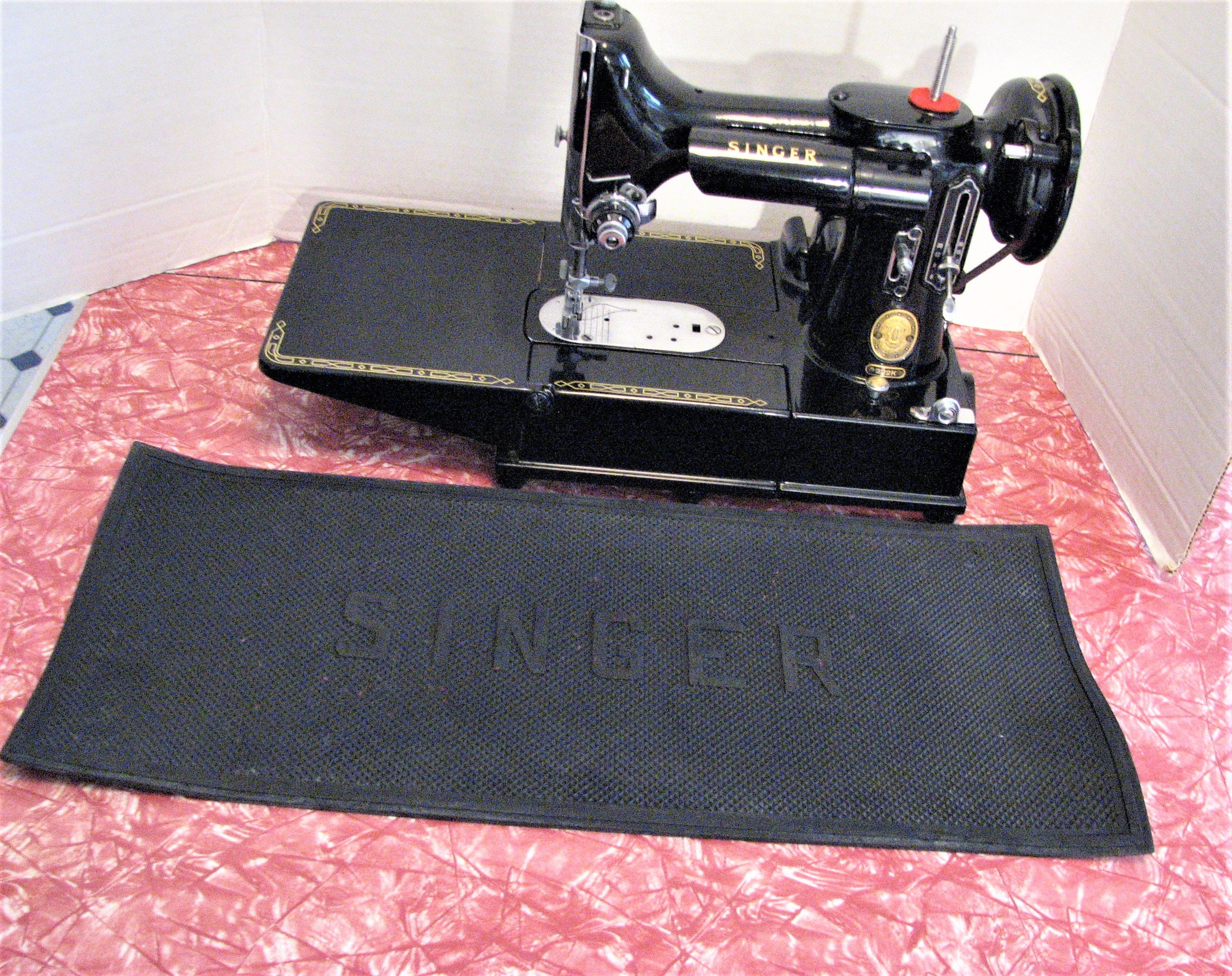 Vintage Singer Featherweight sewing machine rubber mat. Will Etsy