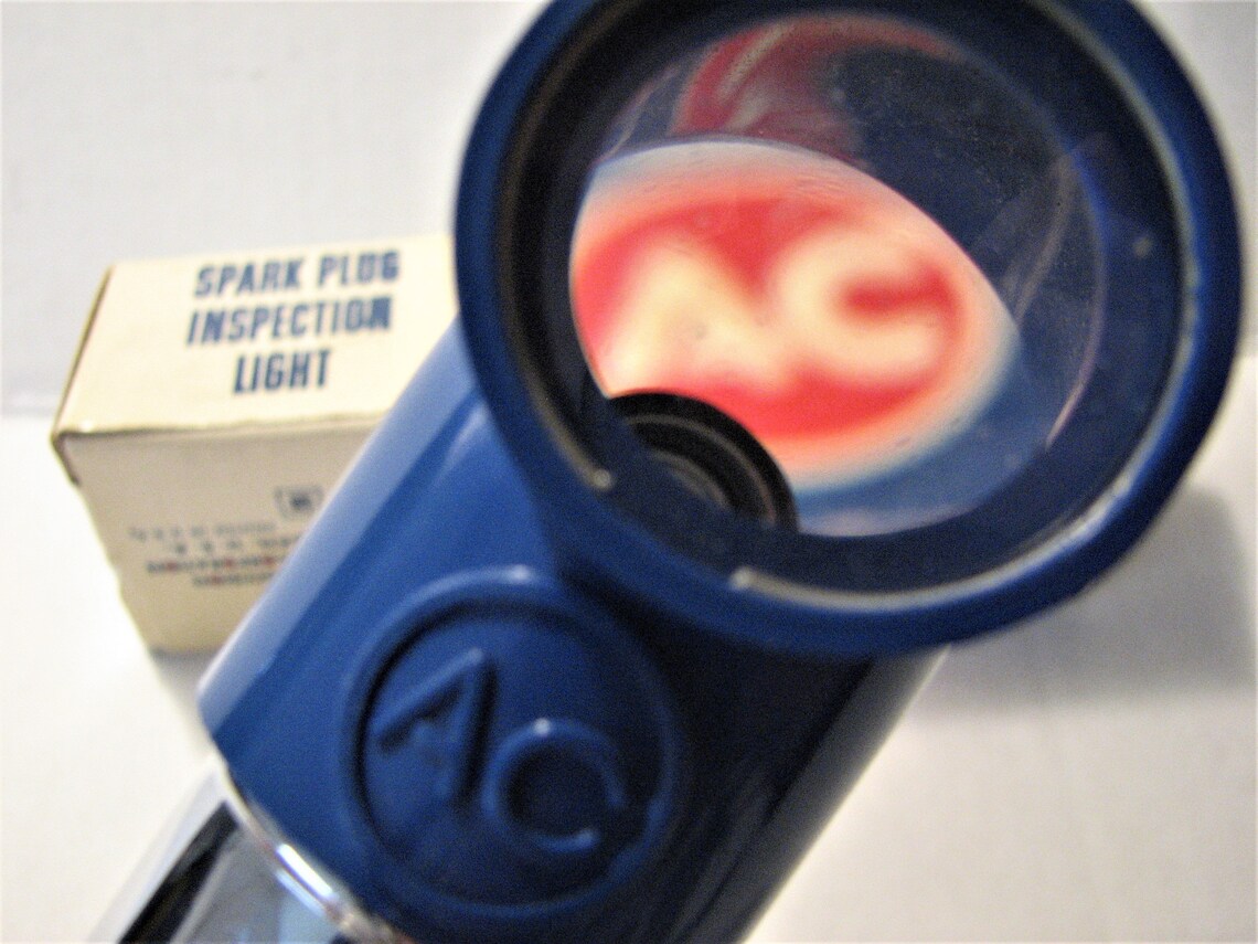 Vintage in original box AC spark plug inspection light. Made Etsy