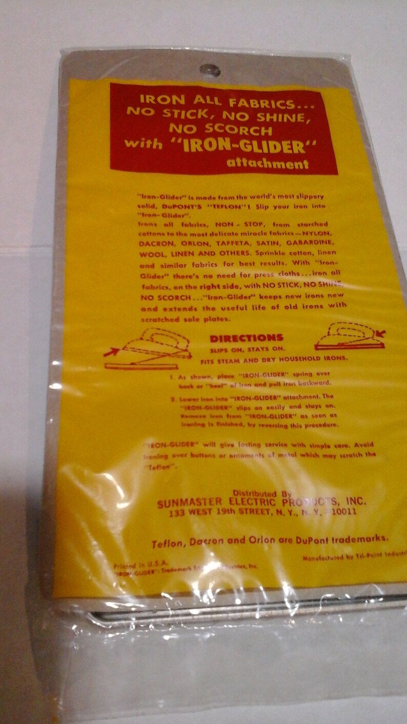 This is unopened old stock Vintage iron glider for your vintage steam or dry irons or extends the life of your favorite old scratched iron
