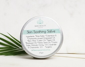 Skin Soothing Salve Eczema & Psoriasis Salve with neem oil, hemp oil and calendula infused oil, lavender